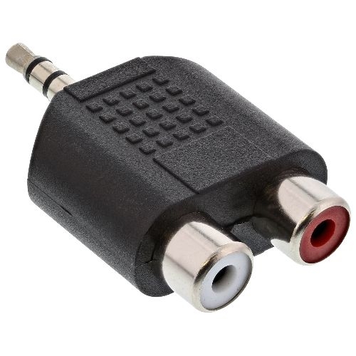 InLine® Audio Adapter, 3,5mm Klinke Stecker an 2x Cinch Buchse, Stereo 99302