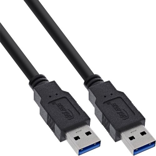 InLine® USB 3.2 Gen.1 Kabel, A an A, schwarz, 0,3m 35203