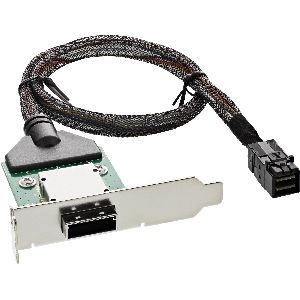 InLine® SAS HD LP PCI Slotblech m. Kabel, ext. SFF-8088 auf int. SFF-8643, 0,75m 27656C