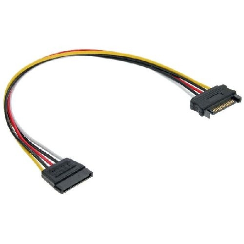 InLine® Strom Verlängerung intern, SATA Stecker / Buchse, 0,50m 29651B