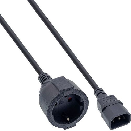40er B-Pack InLine® Netzadapterkabel, Kaltgeräte C14 / Schutzk. BU, f. USV, 0,5m B-16659K