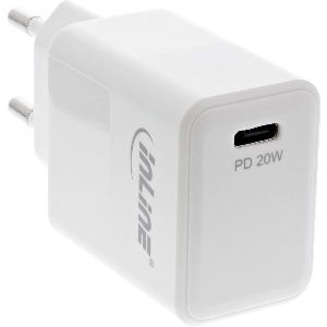 InLine® USB PD Netzteil Ladegerät Single USB-C, Power Delivery, 20W, weiß 31500C
