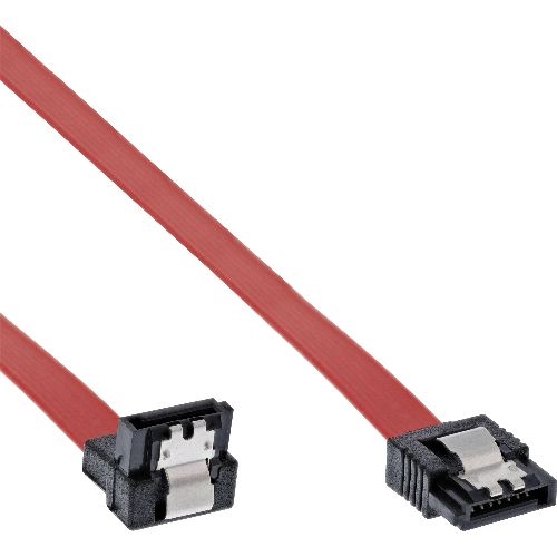InLine® SATA Anschlusskabel abgewinkelt, mit Sicherheitslasche, 0,3m 27703V