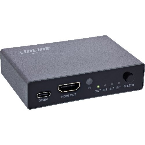 InLine® HDMI Switch, 3-fach, 8K4K@60Hz, HDCP 2.3 65020