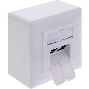InLine® Cat.6A Netzwerkdose, 2x RJ45, AP/UP, geschirmt, weiß, 76842A 76842A