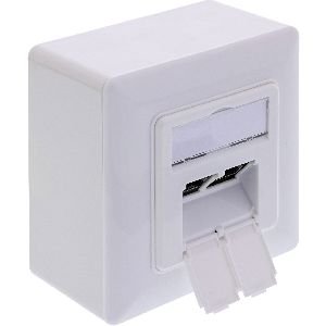 InLine® Cat.6A Netzwerkdose, 2x RJ45, AP/UP, geschirmt, weiß, 76842A 76842A