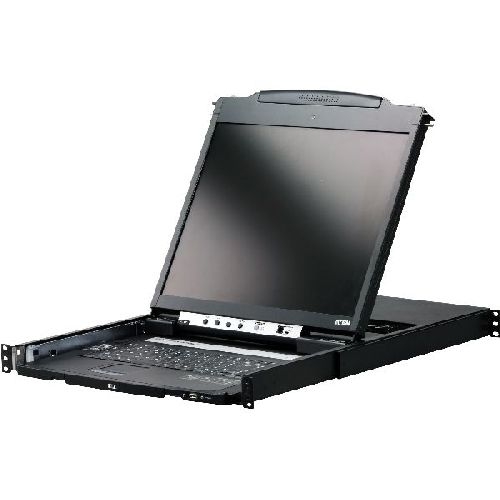 ATEN CL5800N CH Dual Rail 19-LCD-Konsole, 19 1HE (PS/2-USB, VGA) CH-Layout 60715U