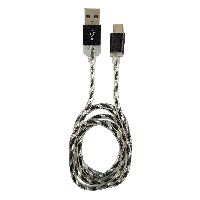 LC-Power LC-C-USB-TYPE-C-1M-8 USB A/USB-C Kabel, schwarz/silber beleuchtet, 1m 31333G