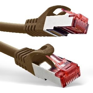 InLine® Patchkabel, S/FTP (PiMf), Cat.6, 250MHz, PVC, Kupfer, braun, 0,3m 76433K