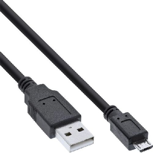 InLine® Micro-USB 2.0 Kabel, USB-A Stecker an Micro-B Stecker, schwarz, 5m 31750