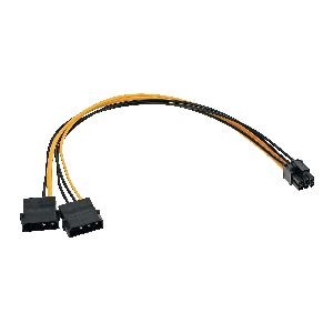 InLine® Stromadapter int., 2x4pol zu 6pol für PCIe (PCI-Express) Grafikkarten 26628