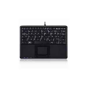 Perixx PERIBOARD-510 H PLUS DE, Mini USB-Tastatur, Touchpad, Hub, schwarz 57173K