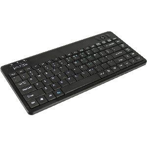 Perixx PERIBOARD-505H PLUS DE, Mini USB-Tastatur, Trackball, Hub, schwarz 57172D