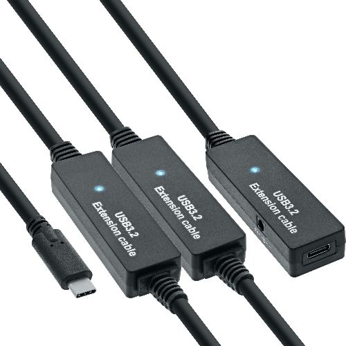 InLine® USB 3.2 Gen.1 Aktiv-Verlängerung, USB-C Stecker an USB-C Buchse, 15m 35656C