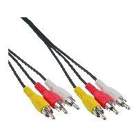 InLine 89996 InLine® Cinch Kabel, Audio/Video 3x Cinch, Stecker / Stecker, 2m