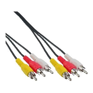 InLine® Cinch Kabel, Audio/Video 3x Cinch, Stecker / Stecker, 2m 89996