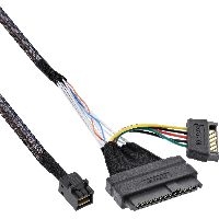 InLine® U.2 Anschlusskabel, SSD mit U.2 (SFF-8639) an SFF-8643 + Strom, 0,75m 29620B