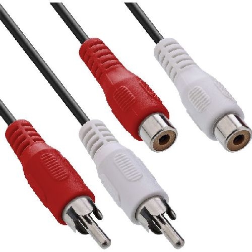 InLine® Cinch Verlängerung, 2x Cinch, Stecker / Buchse, 2,5m 89932