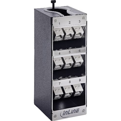 InLine® Cat.6A Keystone-Verteilerkasten, Wand-/Hutschiene, STP, 9 Port 76203P