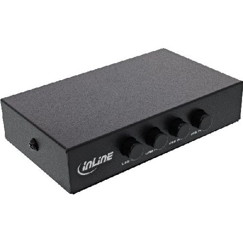 InLine® USB 2.0 Umschalter manuell, USB-A Gerät an 4 Computer 60648