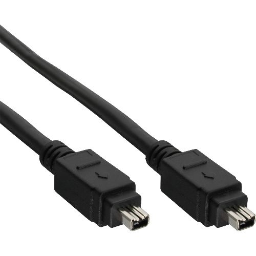 InLine® FireWire Kabel, IEEE1394 4pol Stecker / Stecker, schwarz, 3m 34443
