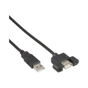 120er Bulk-Pack InLine® USB 2.0 Kabel, Stecker A auf Einbaubuchse A, 0,6m B-33440E