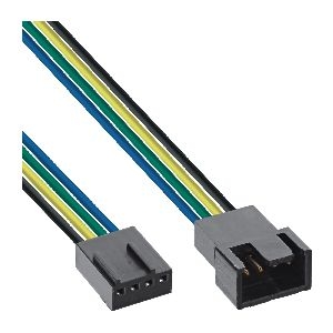 InLine® Lüfterkabel Verlängerung PWM, 4pol Molex Stecker / Buchse, 0,70m 33328D