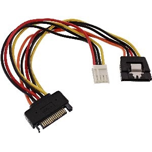 InLine® SATA Stromadapapterkabel, SATA BU an SATA ST + 8,89cm (3,5&quot;) Stecker 29691