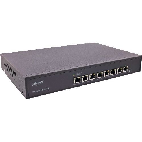 InLine® Netzwerk Switch 8-Port, 10Gigabit Ethernet, 19, Metall, Lüfter 32308A