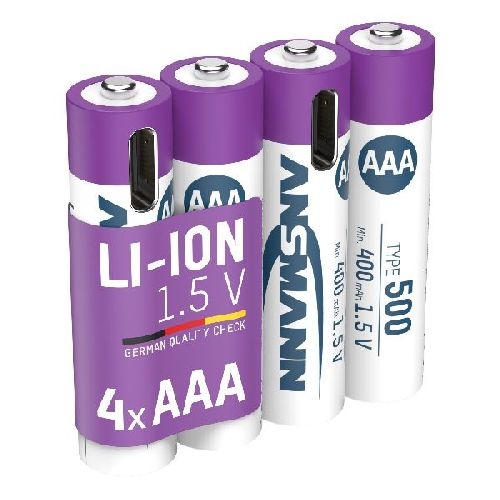 ANSMANN 1311-0028 Li-Ion Akkus Micro AAA Typ 500 01052A