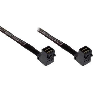 InLine® Mini-SAS HD Kabel, SFF-8643 zu SFF-8643, beidseitig gewinkelt, 0,75m 27626C