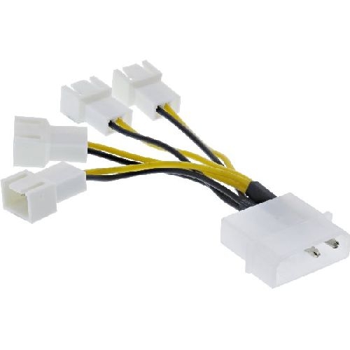 InLine® Lüfter Adapterkabel, 4x Lüfter 3pol. an 13,34cm (5,25) 33341A