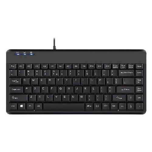 Perixx PERIBOARD-409 H, US, Mini USB-Tastatur, 2 Hubs, schwarz (US-Layout) 57150I