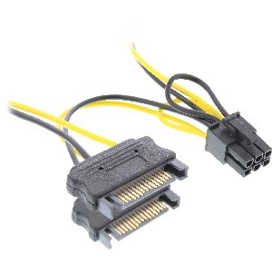 InLine® Stromadapter int., 2x SATA zu 6pol. für PCIe (PCI-Express) Grafikkarten 26628B