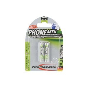 ANSMANN 5035523 NiMH-Akku Micro AAA, Phone DECT, HR03 1.2V, 2er-Pack 01068J