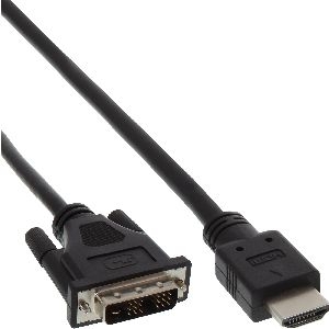 InLine® HDMI-DVI Adapterkabel, HDMI Stecker auf DVI 18+1 Stecker, 0,3m 17658E
