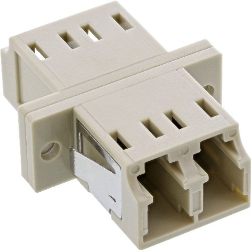 InLine® LWL Kupplung, Duplex LC/LC, multimode, beige, Keramik-Hülse, zum Einbau 89989K