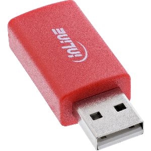 InLine® USB-Datenblocker, Adapter USB-A Stecker an USB-A Buchse, 5 V, 1,5 A 31653