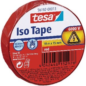 tesa Isolierklebeband, 10m x 15mm, rot 11623