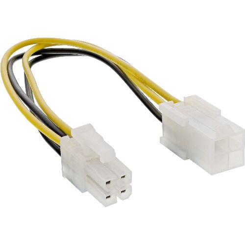 InLine® Strom Verlängerung intern, P4 4pol ST / BU, Netzteil zu Mainboard, 0,20m 26635