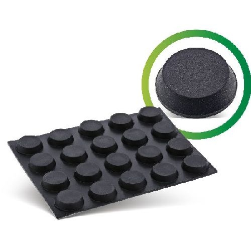 InLine® Gummipads, selbstklebend, 12 mm, 20 Stück, schwarz 59908B