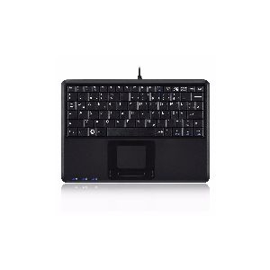 Perixx PERIBOARD-510 H PLUS DE, Mini USB-Tastatur, Touchpad, Hub, schwarz 57173K