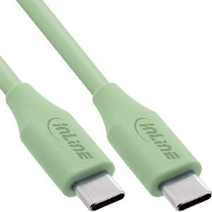InLine® USB 2.0 Kabel, USB-C Schnellladekabel 100W, Matcha Latte/grün 0,5m 35895G