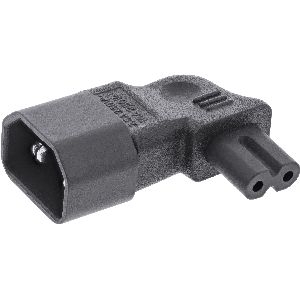 InLine® Netzadapter IEC 60320 C14 / C7, L/R gewinkelt, 3pol. Kaltgeräte zu 2pol. 16723D