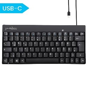 Perixx PERIBOARD-422 DE, Mini USB-C Tastatur kabelgebunden, schwarz 57150L