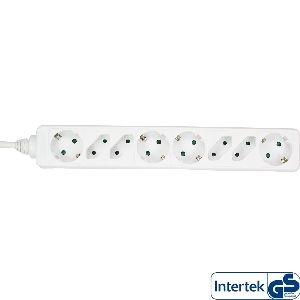 InLine® Steckdosenleiste, 8-fach, 4x Schutzkontakt + 4x Euro, weiß, 1,5m 16481W