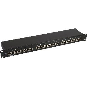 InLine® Patchfeld Cat.5e 24-fach, 48,26cm (19&quot;), 1HE, schwarz, RAL9005 74224B