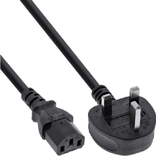InLine® Netzkabel, Netzstecker England auf Kaltgerätestecker C13, 0,5m 16650E