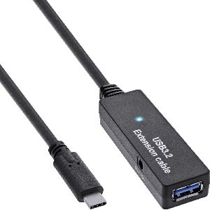 InLine® USB 3.2 Gen.1 Aktiv-Verlängerung, USB-C Stecker an USB-A Buchse, 5m 35650D