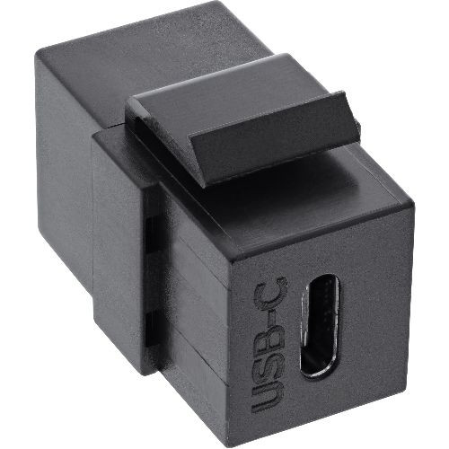 InLine® USB 3.1 Keystone Snap-In Einsatz, USB-C Buchse / Buchse, schwarz 76201Z